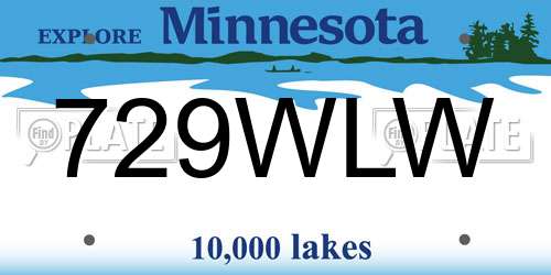 729WLW Minnesota License Plate