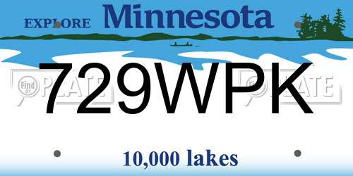 729WPK Minnesota License Plate