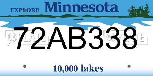 72AB338 Minnesota License Plate