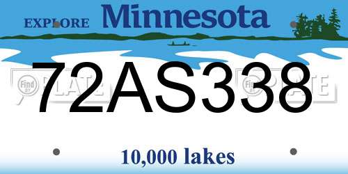 72AS338 Minnesota License Plate