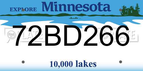 72BD266 Minnesota License Plate