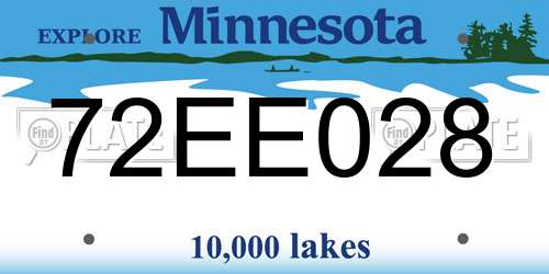 72EE028 Minnesota License Plate