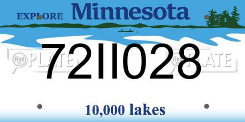 72II028 Minnesota License Plate