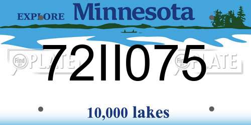 72II075 Minnesota License Plate