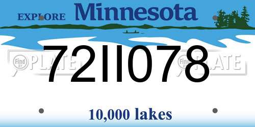 72II078 Minnesota License Plate