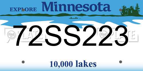 72SS223 Minnesota License Plate