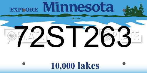 72ST263 Minnesota License Plate