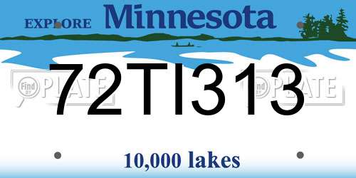 72TI313 Minnesota License Plate