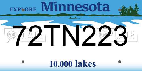 72TN223 Minnesota License Plate