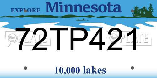 72TP421 Minnesota License Plate