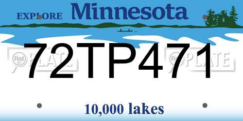 72TP471 Minnesota License Plate