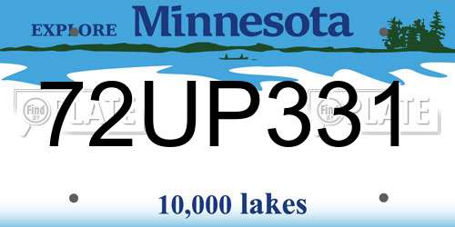 72UP331 Minnesota License Plate