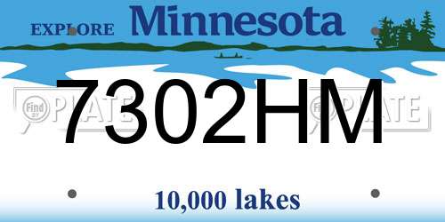 7302HM Minnesota License Plate