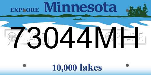 73044MH Minnesota License Plate