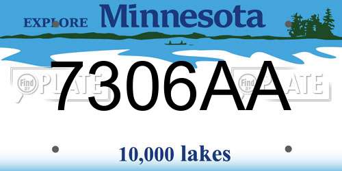 7306AA Minnesota License Plate