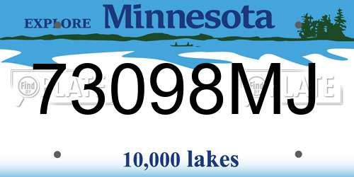 73098MJ Minnesota License Plate