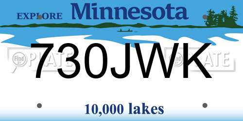 730JWK Minnesota License Plate