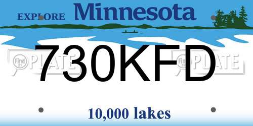 730KFD Minnesota License Plate