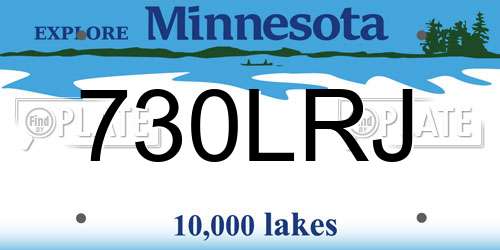 730LRJ Minnesota License Plate
