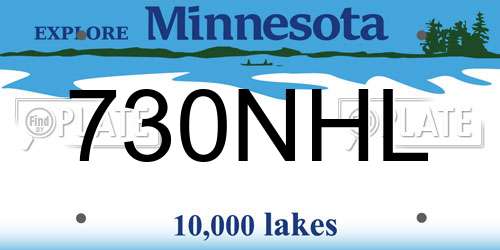 730NHL Minnesota License Plate