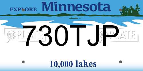 730TJP Minnesota License Plate