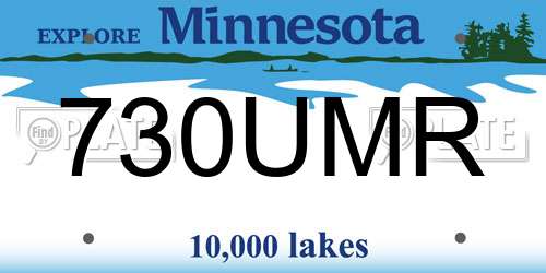 730UMR Minnesota License Plate