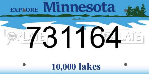 731164 Minnesota License Plate