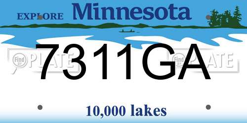 7311GA Minnesota License Plate