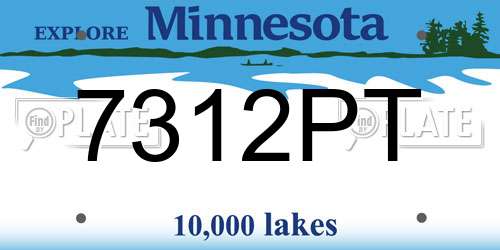 7312PT Minnesota License Plate