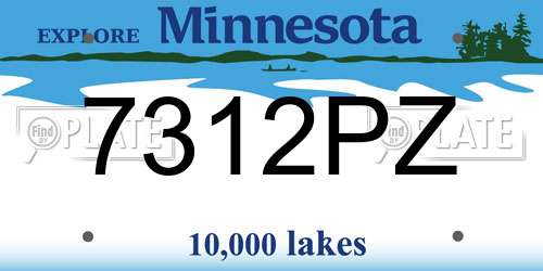 7312PZ Minnesota License Plate