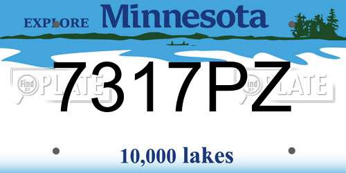7317PZ Minnesota License Plate