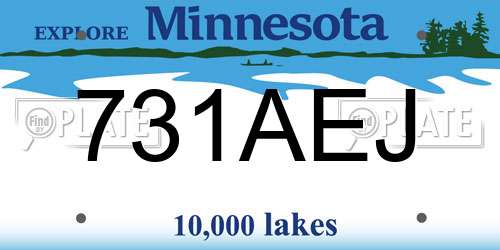 731AEJ Minnesota License Plate
