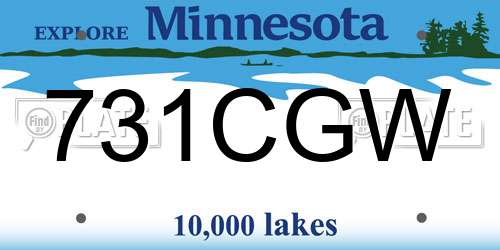 731CGW Minnesota License Plate
