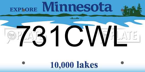 731CWL Minnesota License Plate