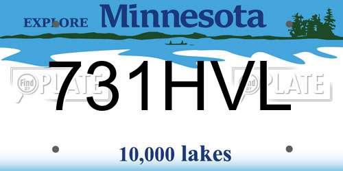 731HVL Minnesota License Plate