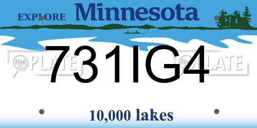 731IG4 Minnesota License Plate