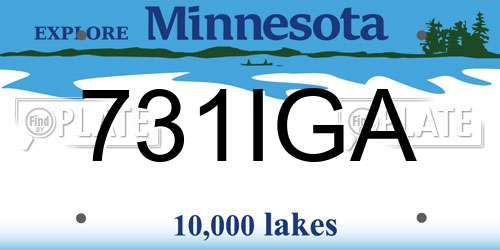 731IGA Minnesota License Plate