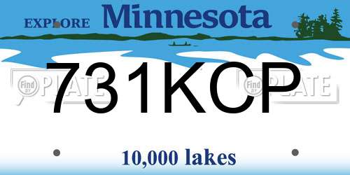 731KCP Minnesota License Plate