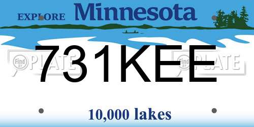 731KEE Minnesota License Plate