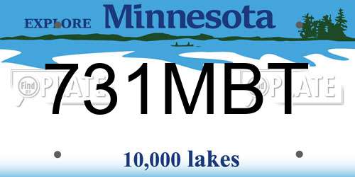 731MBT Minnesota License Plate