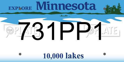 731PP1 Minnesota License Plate