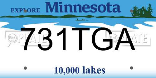 731TGA Minnesota License Plate