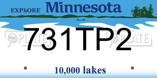 731TP2 Minnesota License Plate