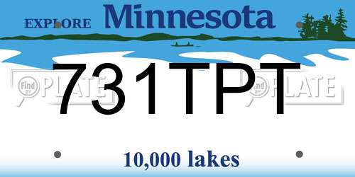 731TPT Minnesota License Plate