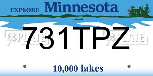 731TPZ Minnesota License Plate