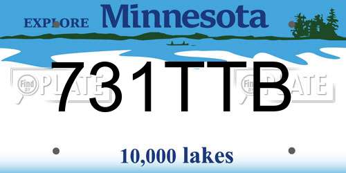 731TTB Minnesota License Plate