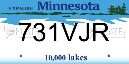 731VJR Minnesota License Plate