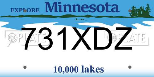 731XDZ Minnesota License Plate