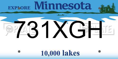 731XGH Minnesota License Plate