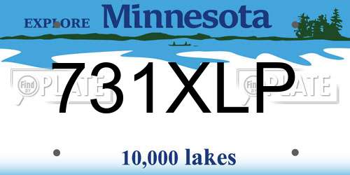 731XLP Minnesota License Plate